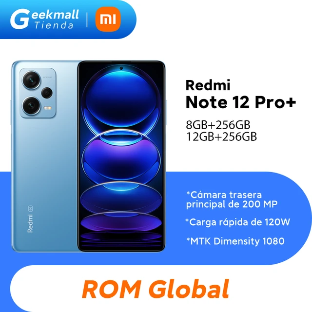 Xiaomi Redmi Note 12 Pro Plus, versión Global, 5G, 8GB + 256GB, cámara de  200MP, 120Hz, AMOLED, carga de 120W - AliExpress