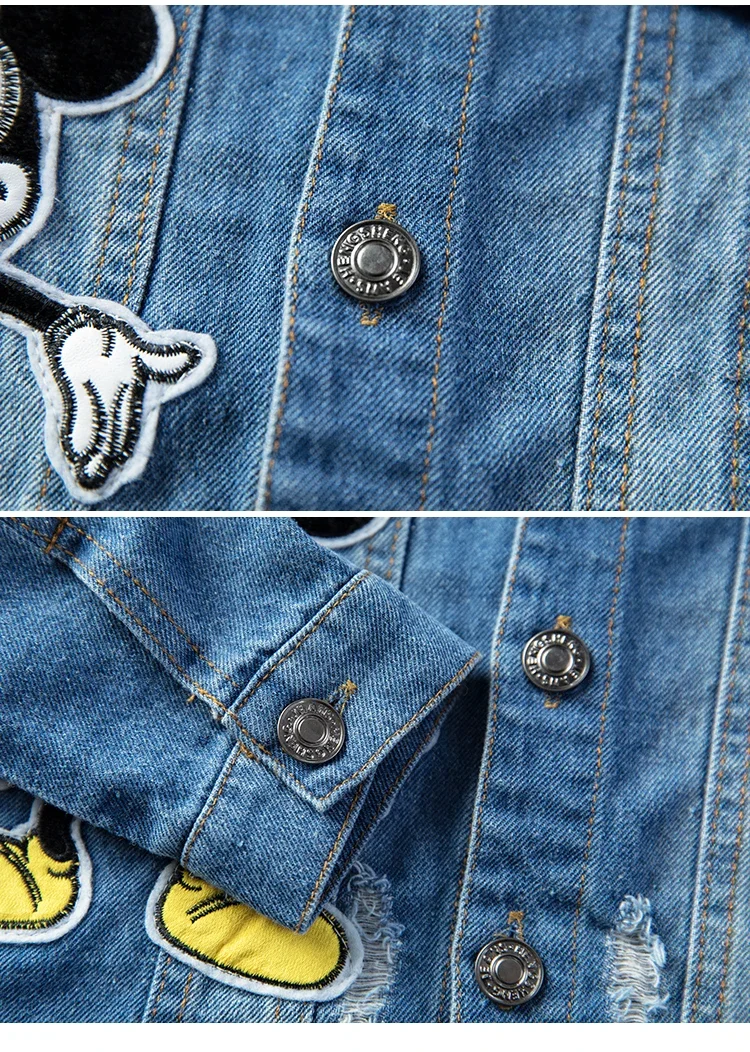 Disney  Mickey Mouse Cartoon Baby Boys Jacket Children Fashion Japanese Korean style Cowboy Outerwear & Coats Kids Clothes 5
