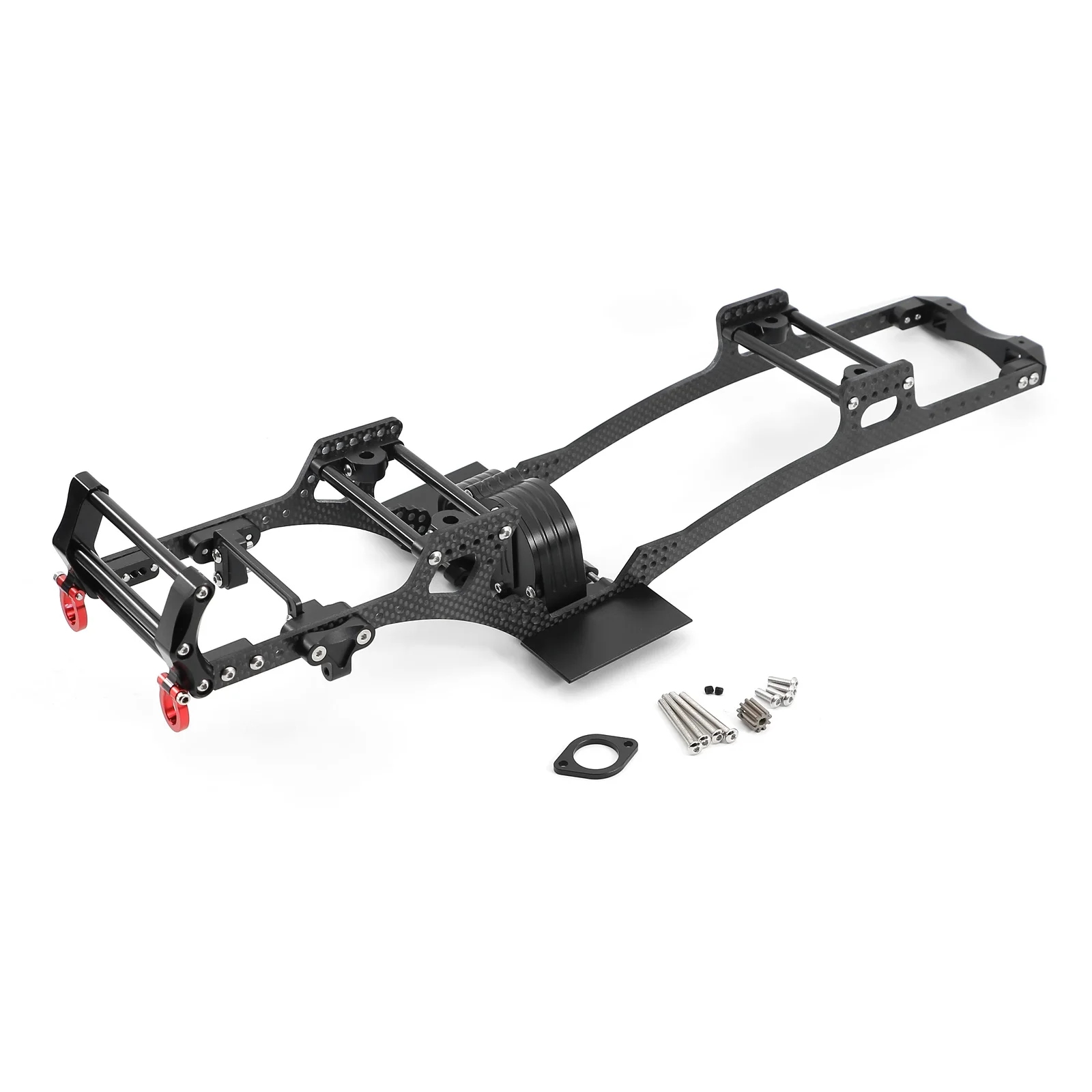 Carbon Fiber LCG Chassis Kit Frame Rail V2 Gearbox Skid Plate Bumper Set for Axial SCX10 1/10 RC Crawler Car DIY Upgrade Parts