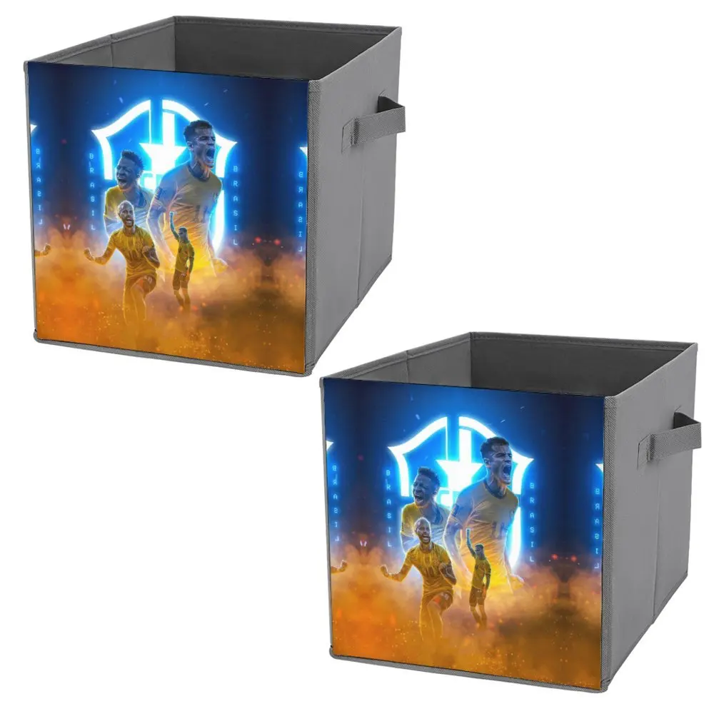Scatola Portaoggetti Pieghevole Neymar E Jr Brazil Celebrate Soccer Striker 85 Storage Tank Organizer Division Asciugamani Vendita Calda Super Morbida