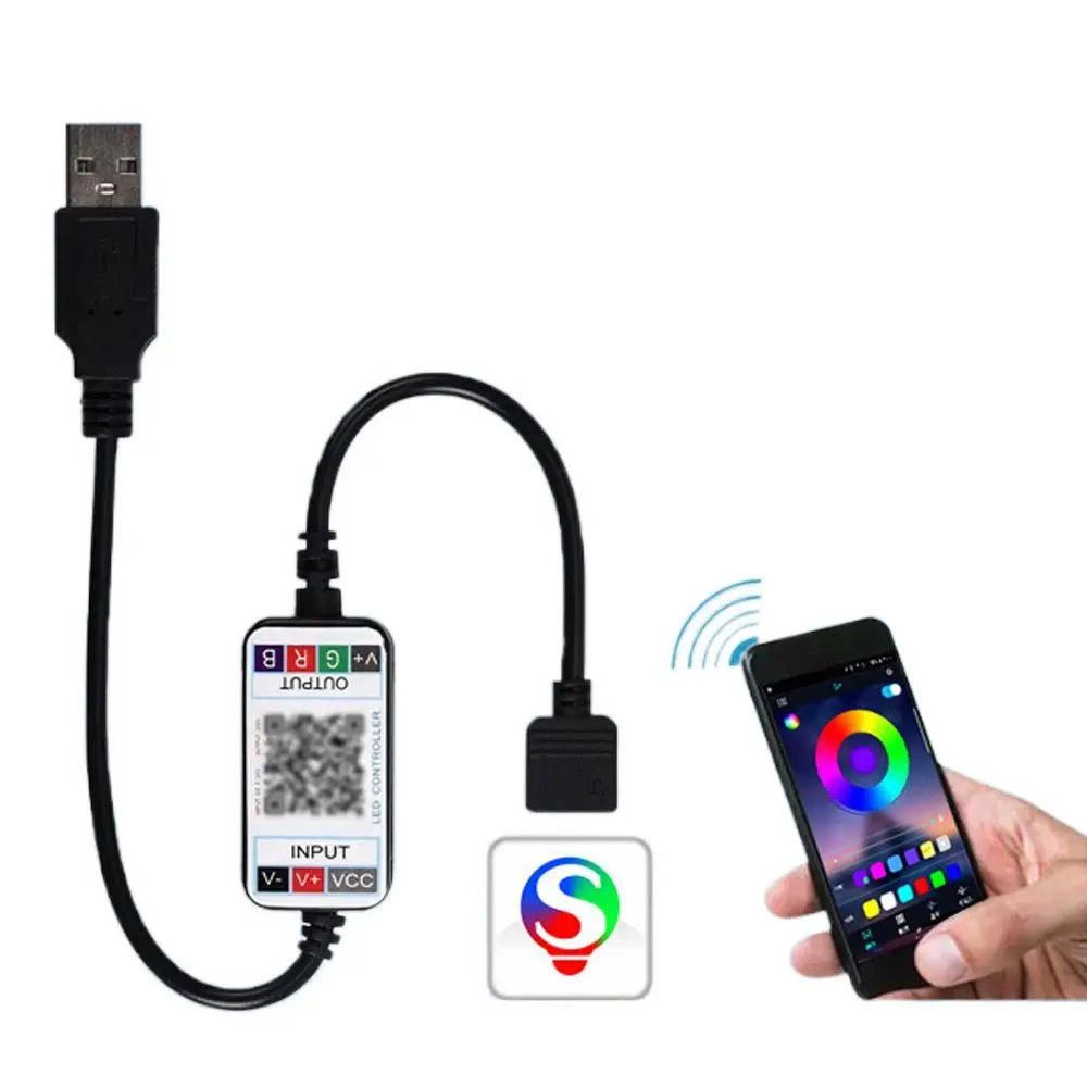 Description Picture 6 of itemRGB Wireless Smart Female Plug to 4Pin Connector DC 5V-24VMini RGB Controller Bluetooth Adaptor LED Light Strip