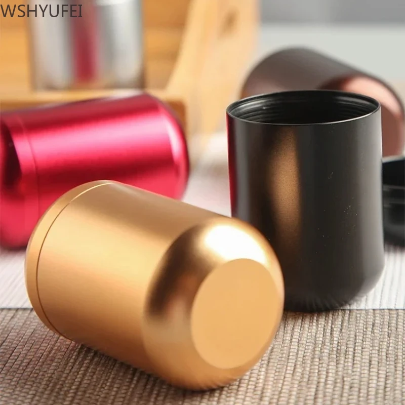 1Pcs Metal Capsule Travel Portable Tea Seal with Cover Coffee Bean Candy Cookie Collection Storage Tank Kitchen Storage