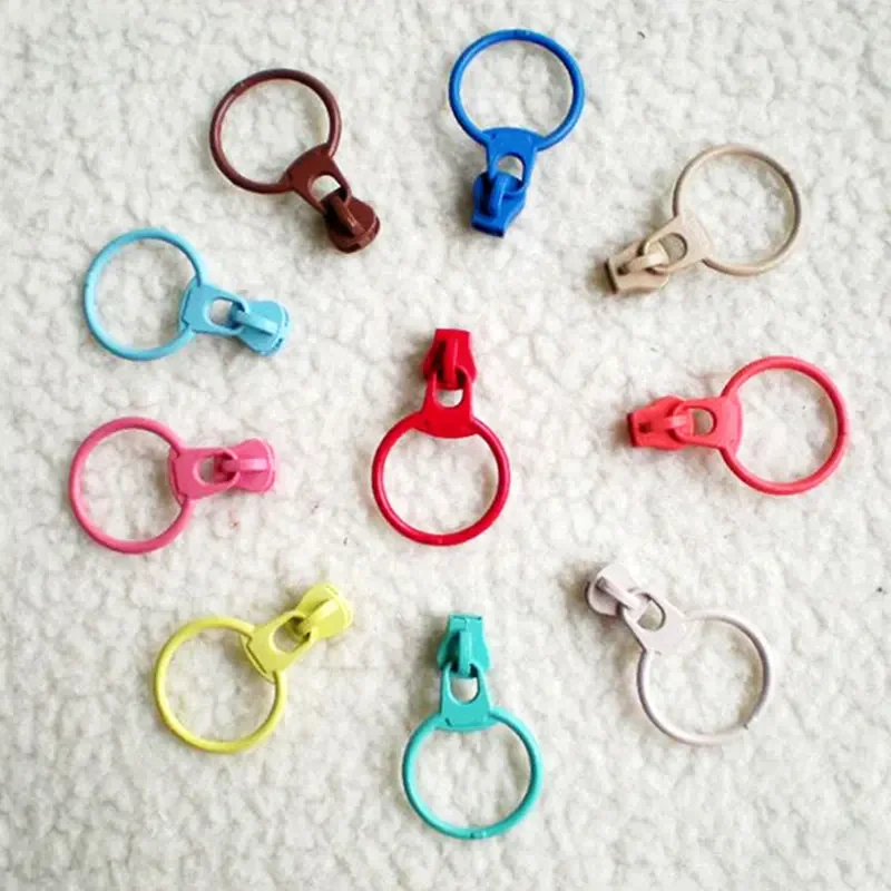 10PCS 3 # O Rings Zipper Sliders for Resin Zippers Zipper Head Zip Repair Kits DIY Bag Sewing Accessories