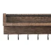Rustic Wood Floating Shelf Wall Mounted for Entryway Decor Key Holder Rack with 8 Key Hooks For Hanging Keys Coats Dog Leashes 5