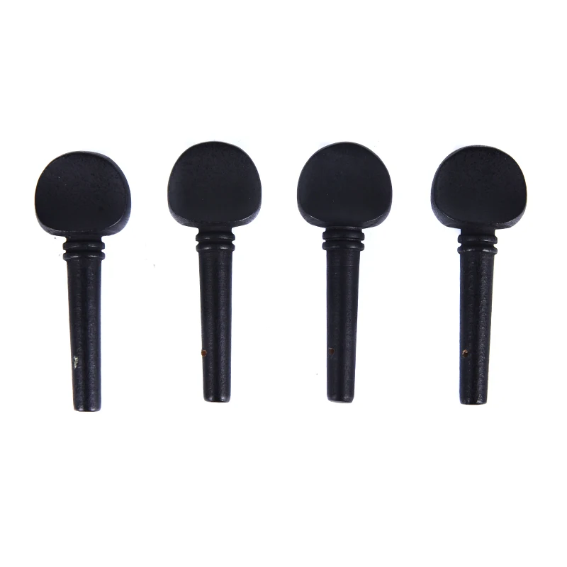 4Pcs 4/4 Ebony Cello Pegs Black Shaft Handle Musical Instruments Solid Accessories Tool cello support parts cello sticker accessory