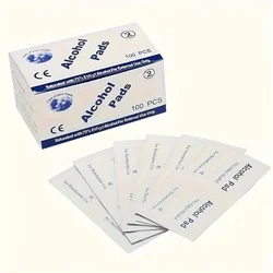 Pack of 100 Alcohol Disinfectant Cotton Pads for Screen & Lens Cleaning (WHITE)