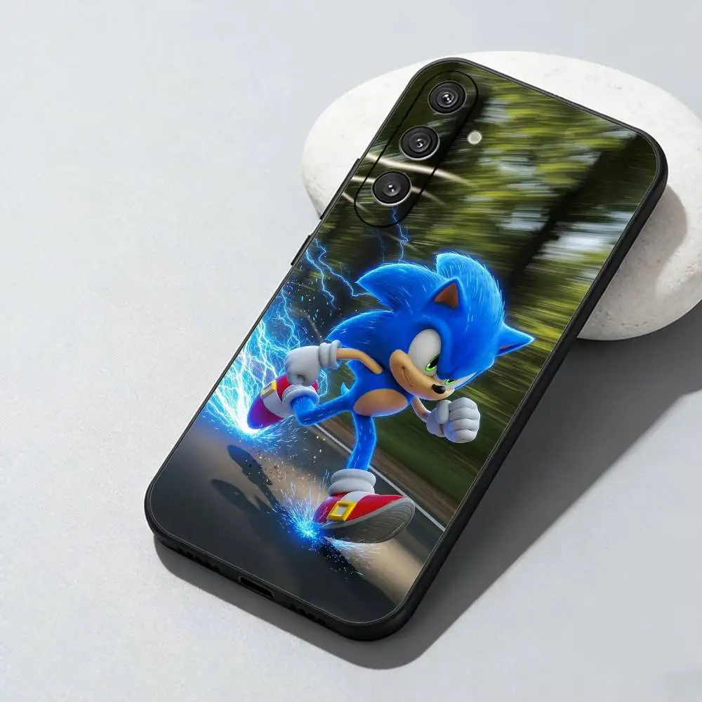 Sonic-Inspired Soft Black Phone Case - Stylish Wallpaper Design
