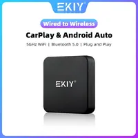 EKIY 2in1 Wireless CarPlay Dongle Беспроводной Android Auto адаптер AI Smart Box Автомобильные интеллектуальные системы для автомобиля с проводным CarPlay