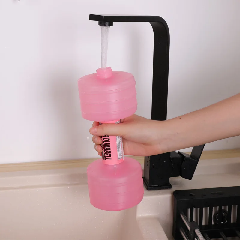 Water-Filled Dumbbell Portable Household Fitness Exercise Equipment for Women (1KG Each with Water,Random Color) PP Material adjustable dumbbell water dumbbell bottle water kettlebell