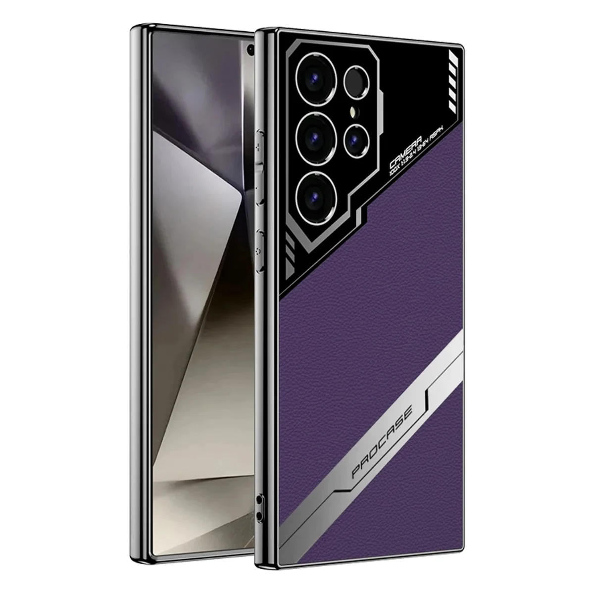 Premium Electroplated PU Leather Phone Case with Camera Protection