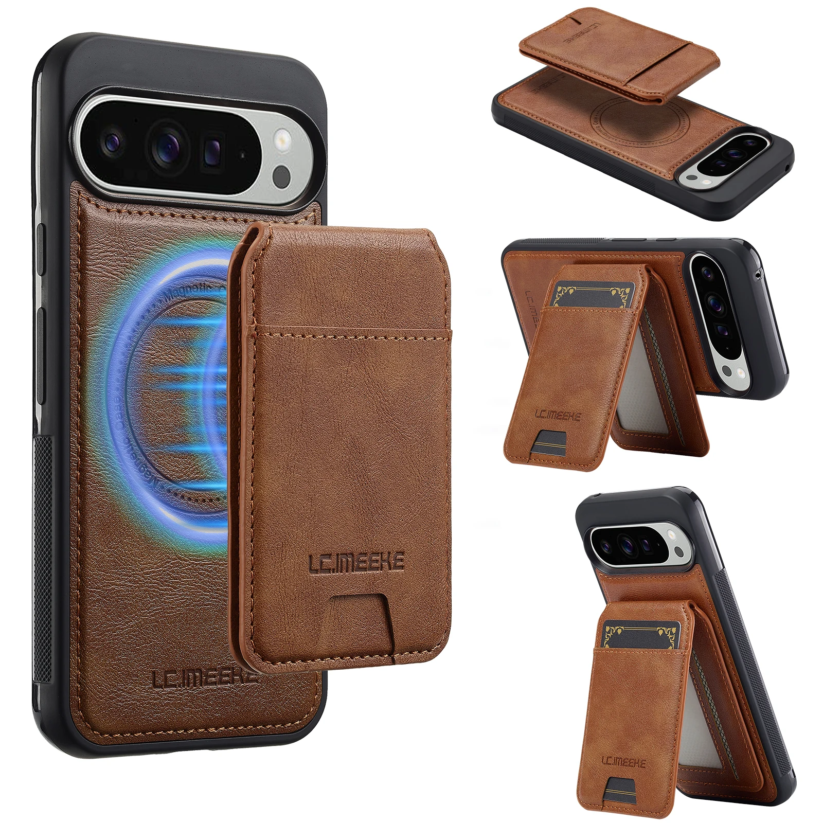 Premium Magnetic Leather Flip Phone Case with Card Holder