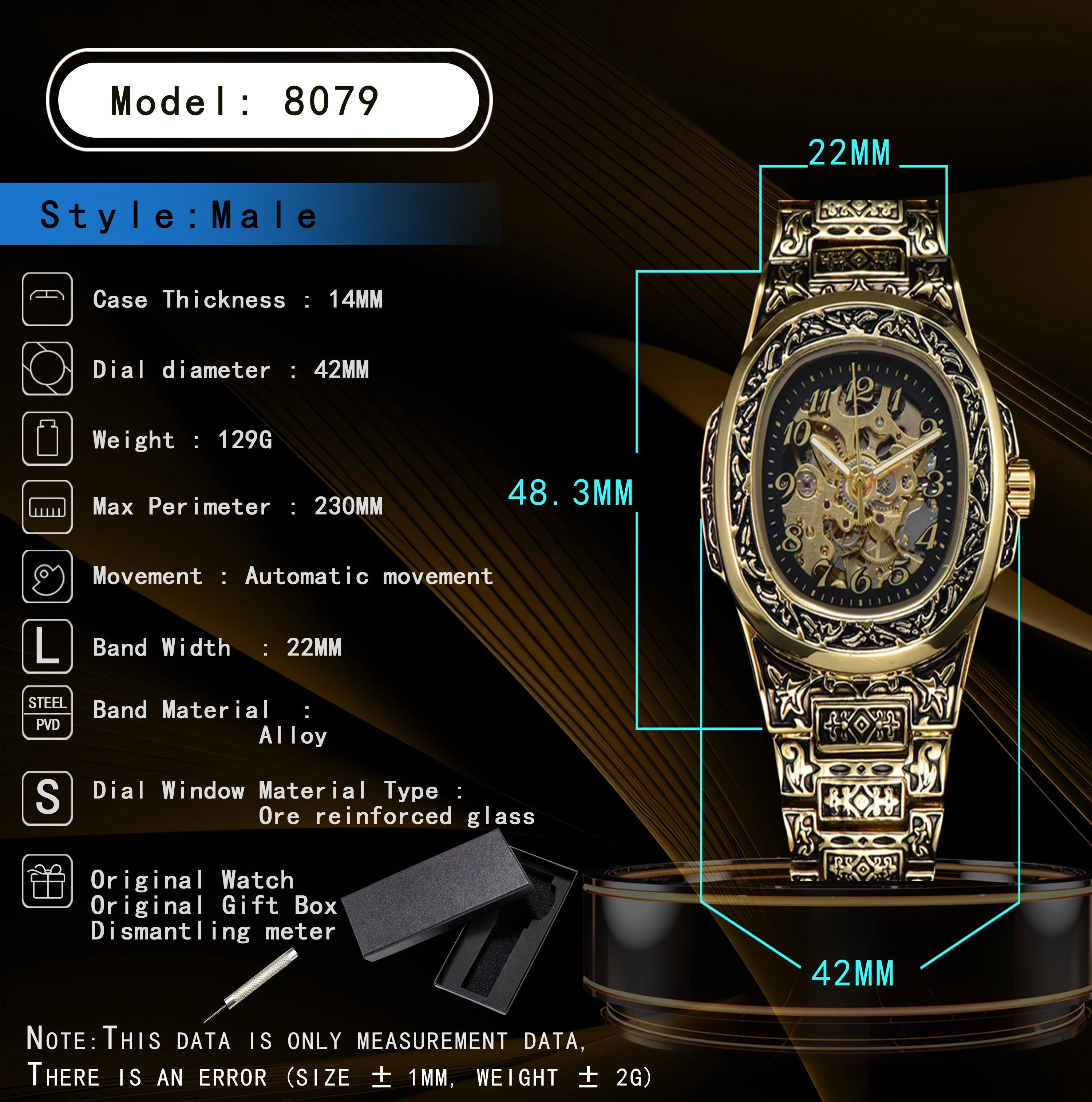 Men's Luxury Automatic Skeleton Watch - Retro Alloy Steel, Waterproof, Perfect