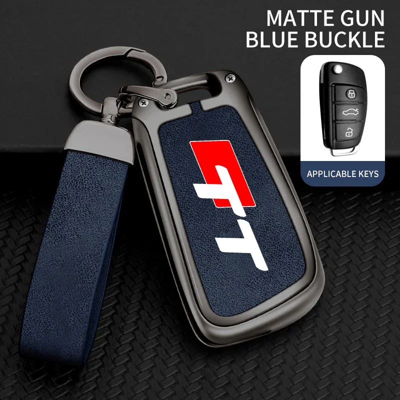 For Audi TT TTRS 8j 8n 8s mk1 mk2 mk3 S line Custom LOGO Zinc Alloy Car Key Case Remote Control Protector Keychain Accessories