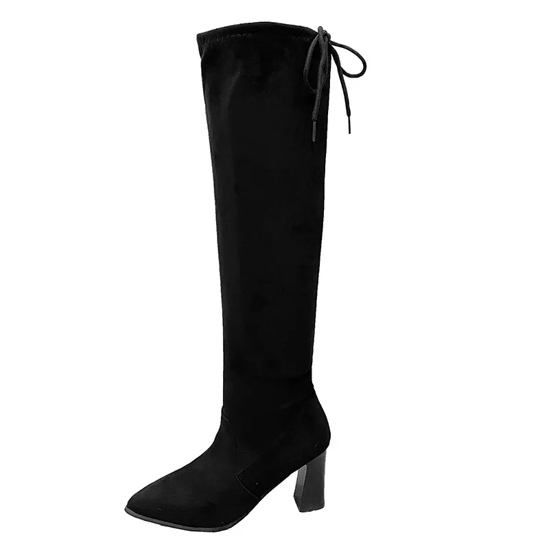 Women High Boots Sexy High Heels Sock Boots Suede Women's Pumps Winter Designer Luxury Boots Woman 2025 New Snow Botas Female