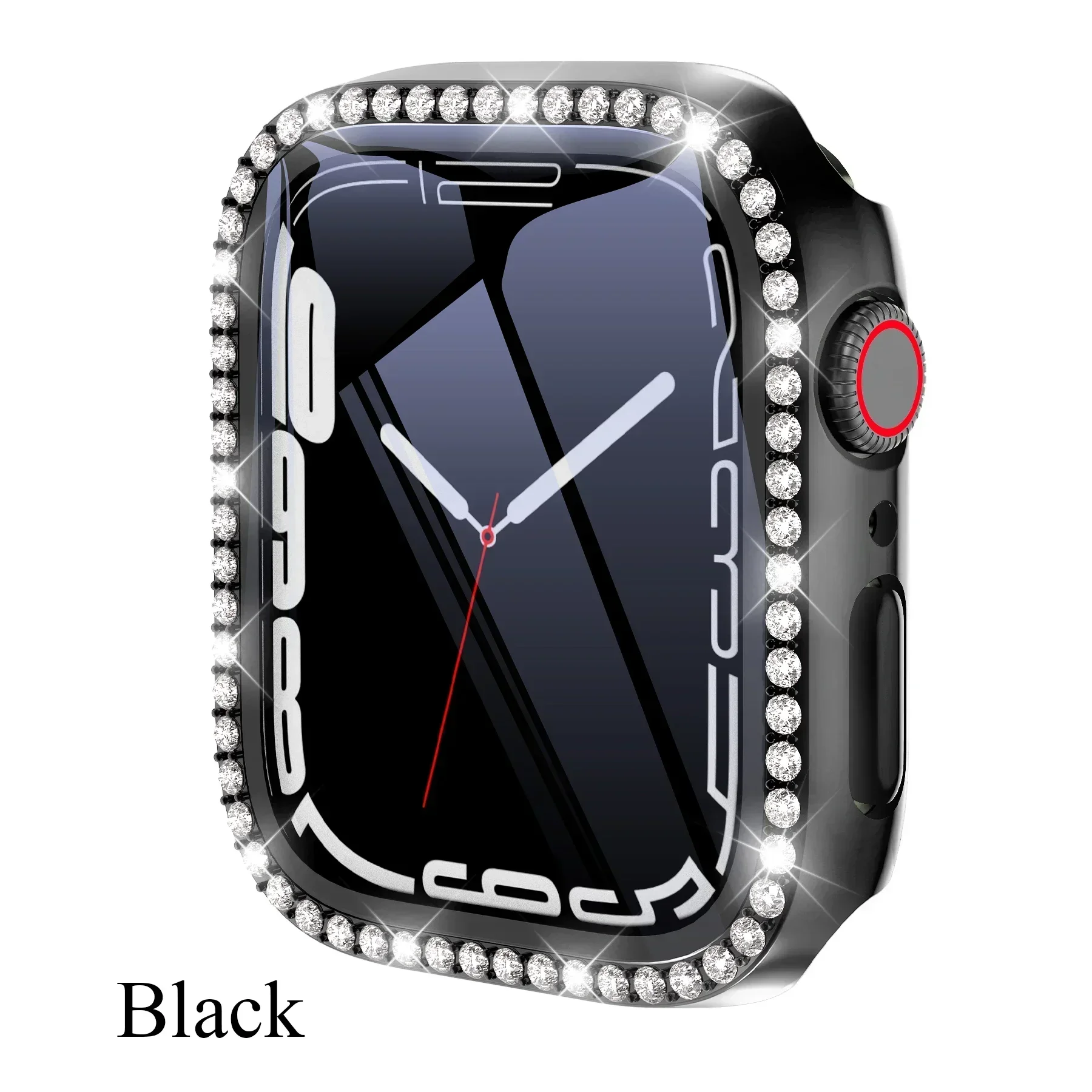 Abdeckung für Apple Uhrengehäuse 44mm 45mm 41mm 40mm 38 42mm bling Diamant Stoßstange Displays chutz glas iwatch Serie 9 8 7 5 6 4 se – Detail 9