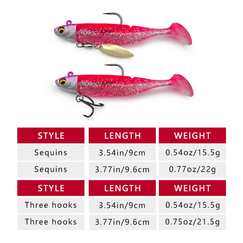 6Pcs 15.5g 22g  Jig Head Artifial Bait  Jigging Soft Fishing Lure with T Tail  for Sea Fishing Bass Snapper Freshwater