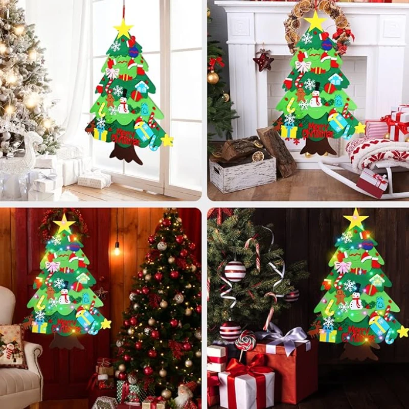 DIY Felt Christmas Tree Christmas Decoration for Home Navidad Noel New Year Ornaments Santa Claus Xmas Kids Gifts christmas tree ornaments