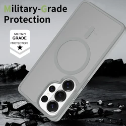 Magnetic Attraction Shockproof Matte Phone Case - Semi - Transparent, Skin Feel, Hard PC Back Cover - Samsung S26 Ultra (GRAY)