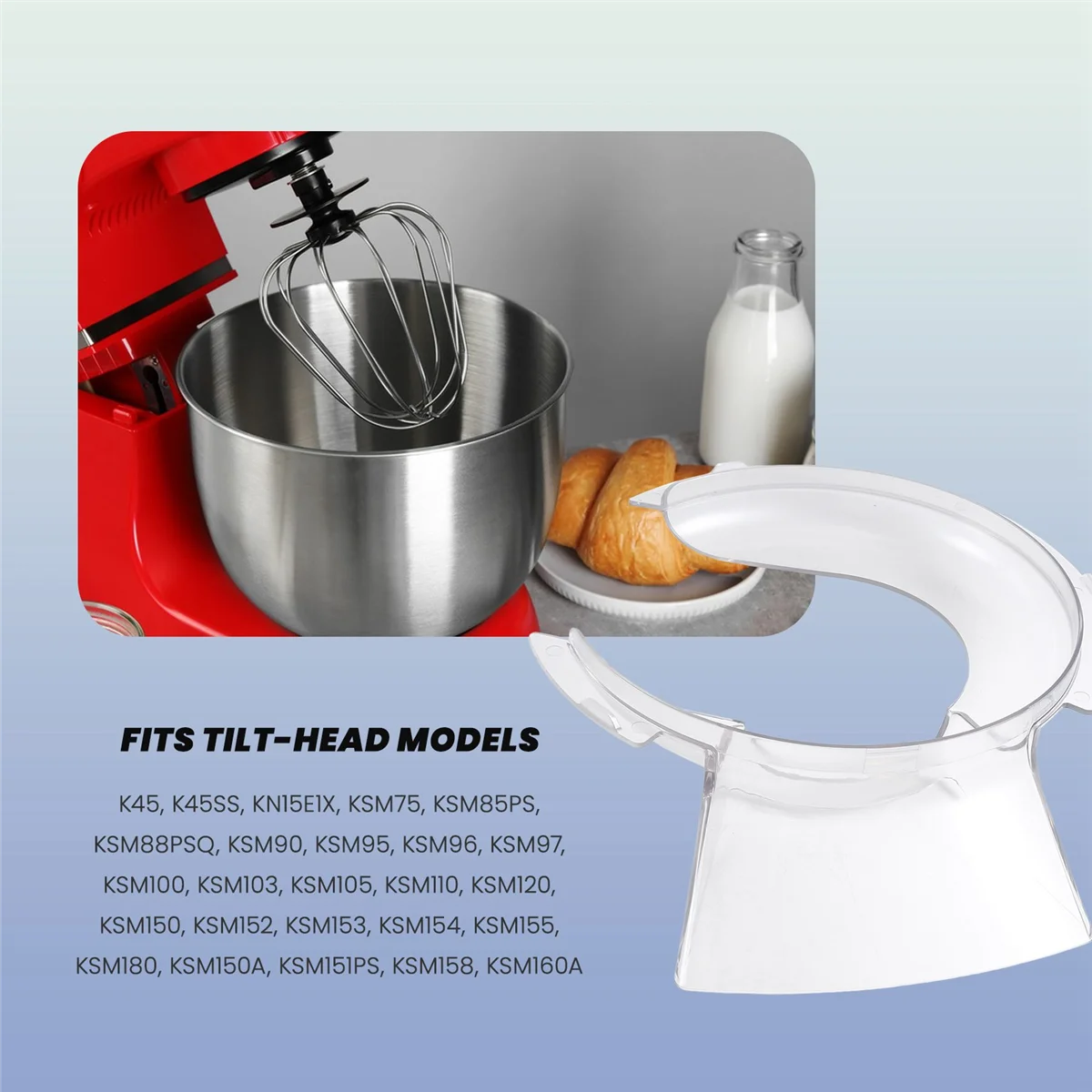 Pouring Shield Mixer Accessories and Replacement Parts KN1PS W10616906 Compatible for KitchenAid Attachment HOT