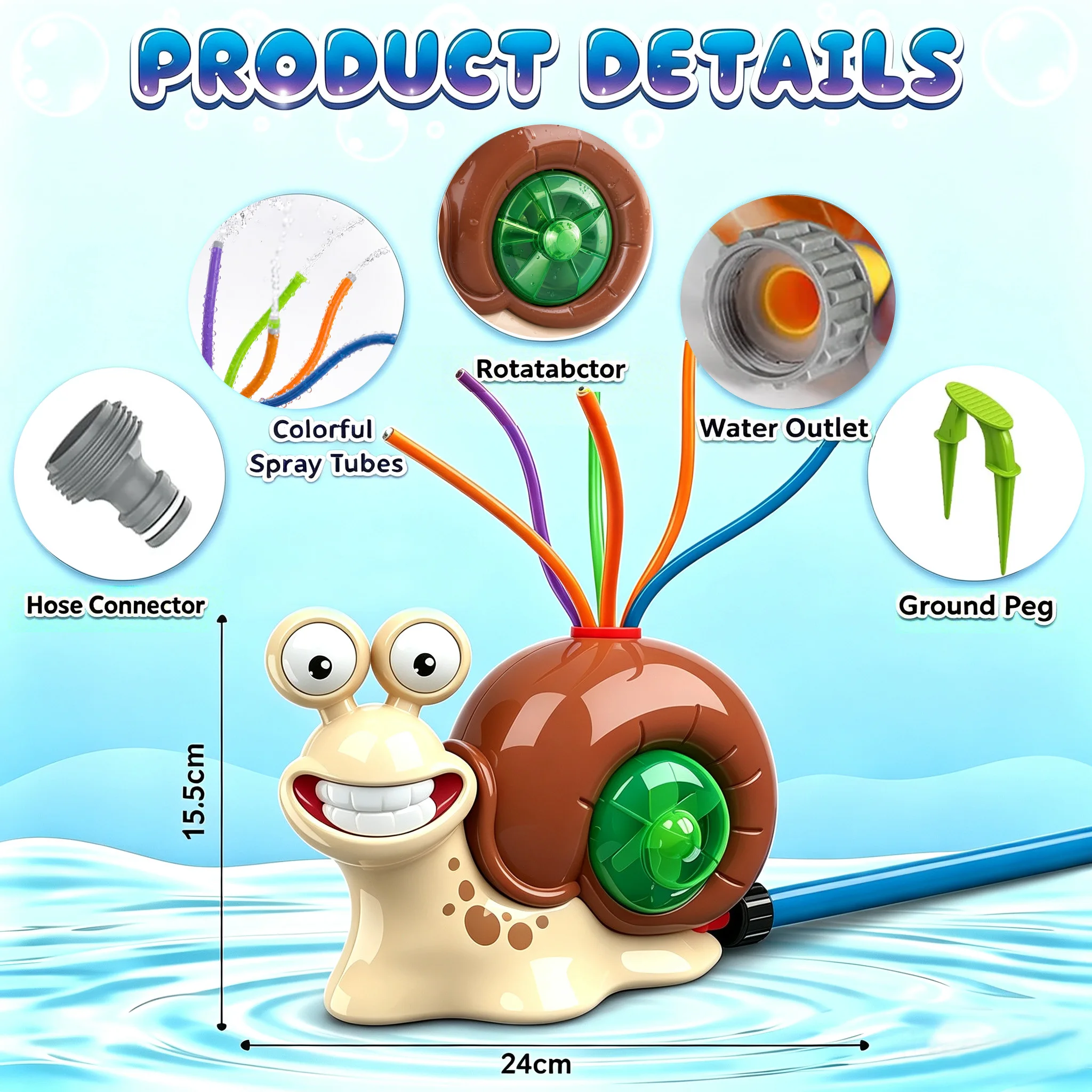 Cute Snail Water Sprinkler 4