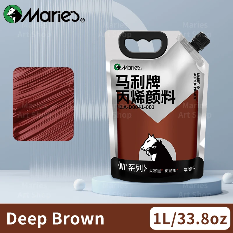 Marie's Premium Rich Pigment Acrylic Paint - 1L/33.8oz for Canvas, Glass, Stone, and Art Projects