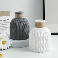1PC Water Ripple Plastic Vase Wave Flower Pot Arrangement Modern Nordic Style Home Living Room Desktop Decoration Ornament 2