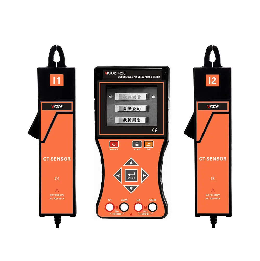 

VICTOR 4200 Intelligent Double Clamps Digital Phase Volt-Ampere Meter KD