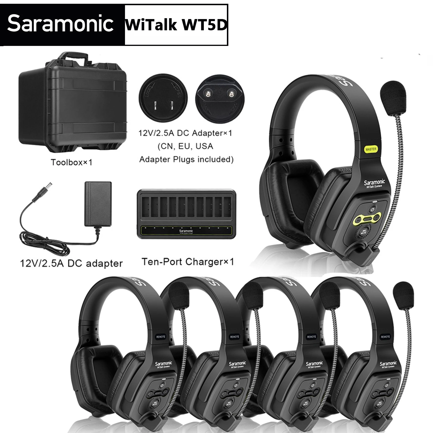 Saramonic WiTalk WT5D sistema di cuffie interfoniche Wireless Full Duplex per co