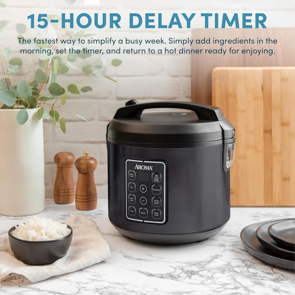 Rice Cooker 12-Cup (Cooked), Digital Rice & Grain Multicooker, Programmable Digital Controls with Automatic Keep Warm Mode 6