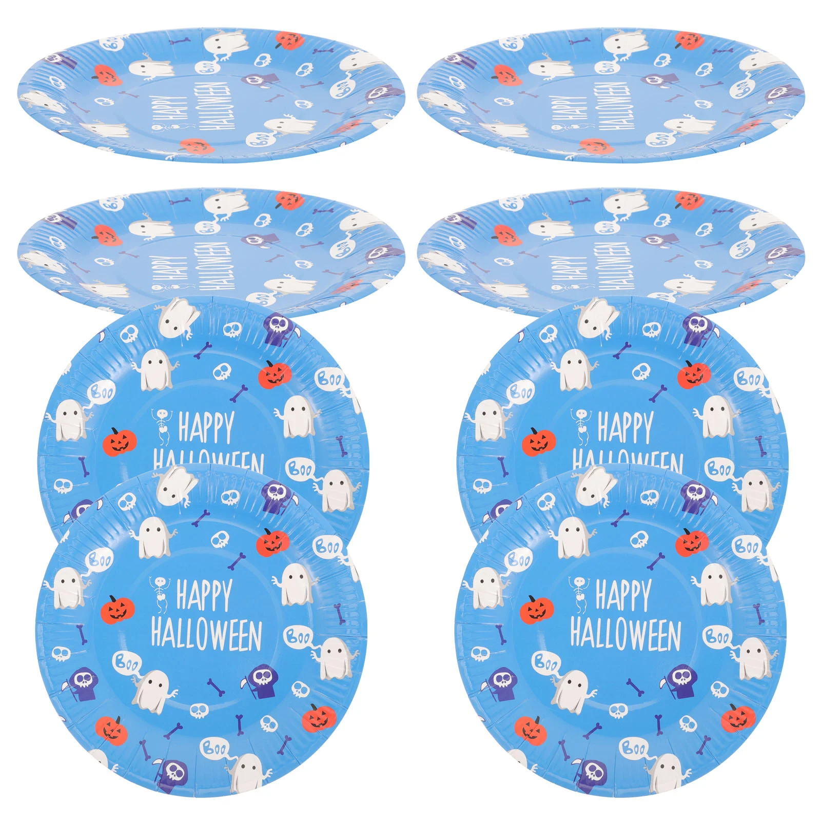 8 Pcs Halloween Party Supplies Paper Plates Dessert Fruit Tray Delicate Cake Dinner
