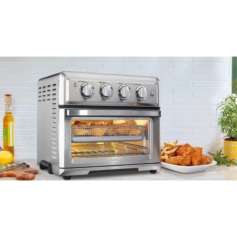 Air Fryer + Convection Toaster Oven by 7-1 Oven with Bake, Grill, Broil & Warm Options, Stainless Steel, TOA-60 6