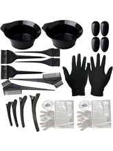  22Pcs/Set Home Salon Hair Dyeing Brush Hair Dyeing Cream Bowl Coloring Brush Comb Earcap Clips Dyeing Cape Kits Hair Tint Tool 