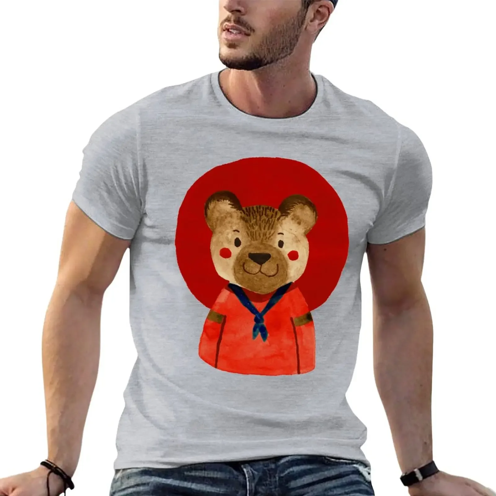 Boy Scout Bear T-Shirt Dipinta A Mano Anime Clothes Sublime Mens T-Shirt Pack