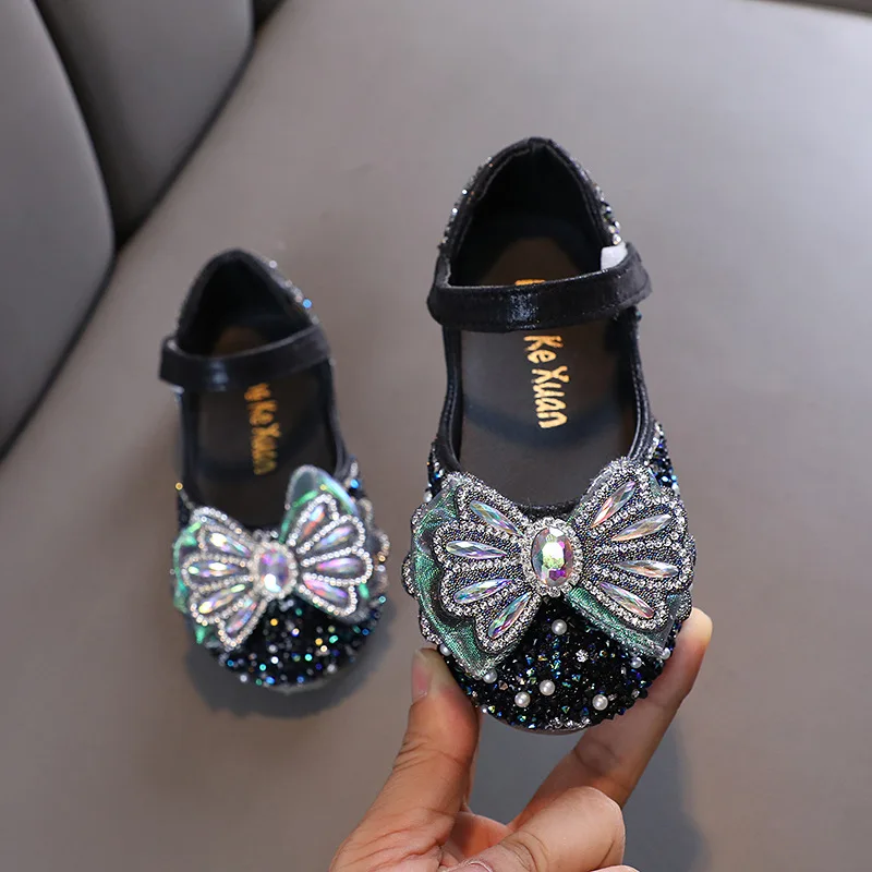 

Kids Shoes Girls Princess Glitter Flats Children Fashion Shoes Sequin Bow Toddler Flats Shoes Spring New Toddler Shoes Girl
