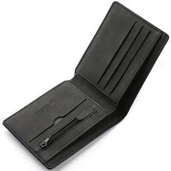 Portafoglio da uomo con slot multi-carta Portamonete pieghevole di grande capacità Portamonete corto in pelle PU