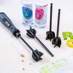 Resin Mixing Paddle Attachment for Drills - Epoxy and Paint Stirrer Tool (Black)