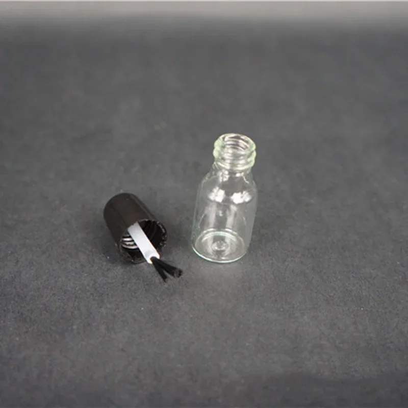 50pcs 3ml Empty Glass Nail Polish Bottle With Brush Travel Portable Transparent Nail Gel Refillable Bottles Cosmetic Container