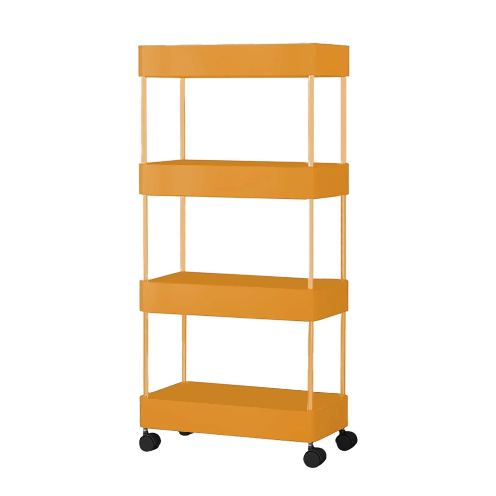Carrito de almacenamiento estrecho para cocina, carrito utilitario delgado  de 3 niveles, estante organizador deslizante con ruedas, fácil de instalar
