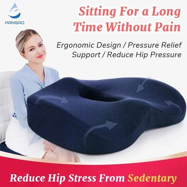 Sciatica Pain Relief Pillow, (Seat Cushion+Chair Cushion) Hip and Waist  Protection, Detachable Zip, Breathable Memory Foam,Anti Stress, Thick Seat