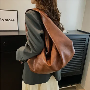 Grandi borse a tracolla nere per donna Borsa shopper grande Hobo Borsa a tracolla in morbida pelle di qualità tinta unita Borsa da viaggio da donna