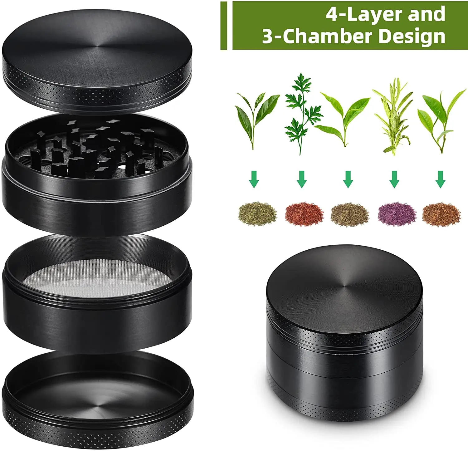 4 Layers Metal Spice Crusher Abrader Leaves Grinder Accessories Detectors Tools nut spice grinder herb spice grinder