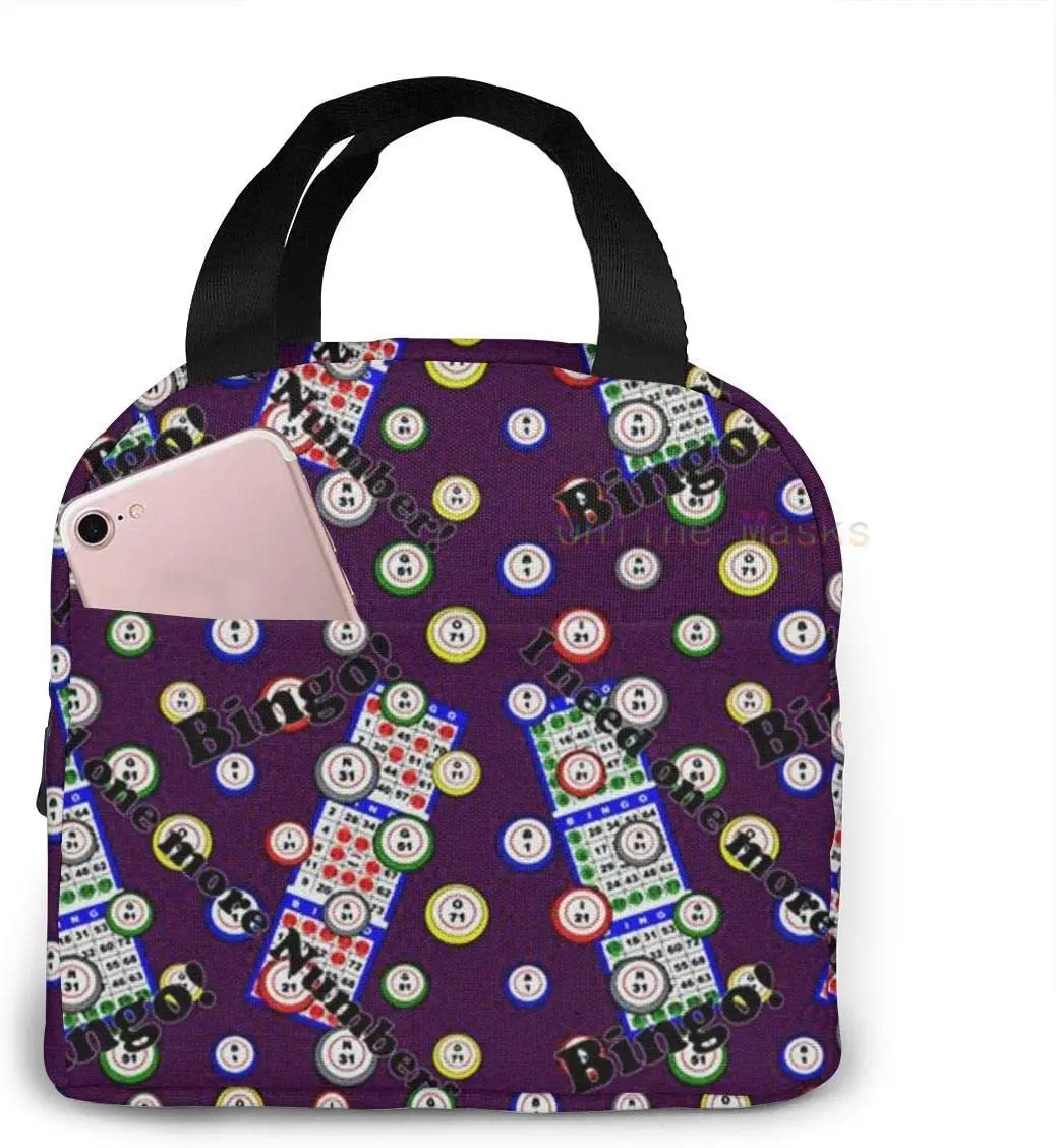 Bolsa de almuerzo de Bingo I Need One More Numbe para mujer, bolso enfriador, bolsa de mano aislada, contenedor de almuerzo con forro suave para viajes de Picnic