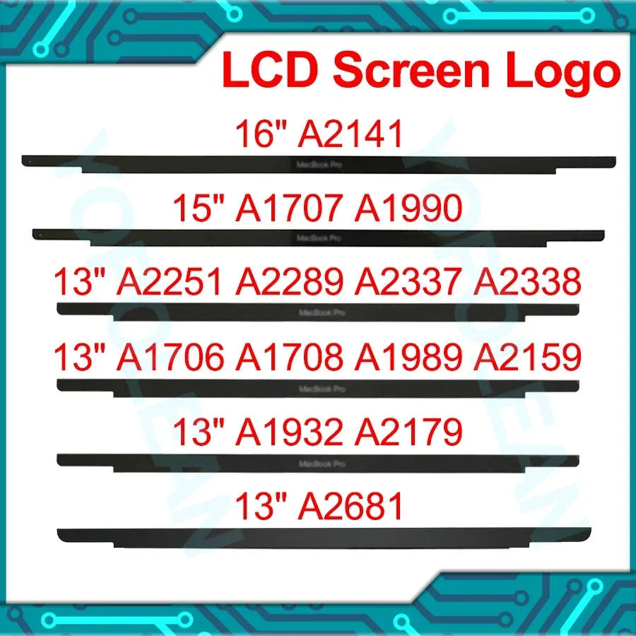 LCD Screen Bezel LCD Screen Glass Trim Logo Bezel Front Display Cover For MacBook Pro Air A1706 A1707 A1708 A1990 A2141 A1932 A2337 A2338 A2442