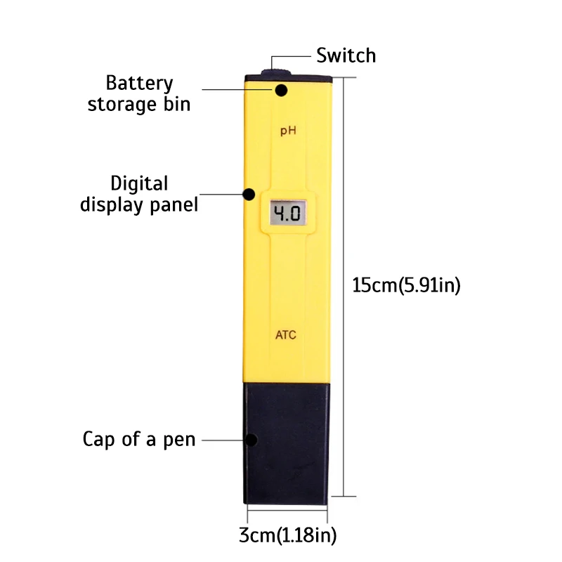 PH Meter Digital PH Tester Water Quality Testers Acidity Measure Device Water Pool Aquarium Hydroponics Home Brew 0-14pH