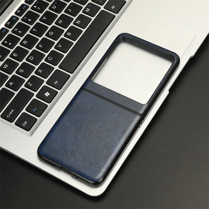 Luxurious Litchi Grain Leather Anti-Drop Phone Case for Motorola Razr - Premium Rear Cover Shell (2023)