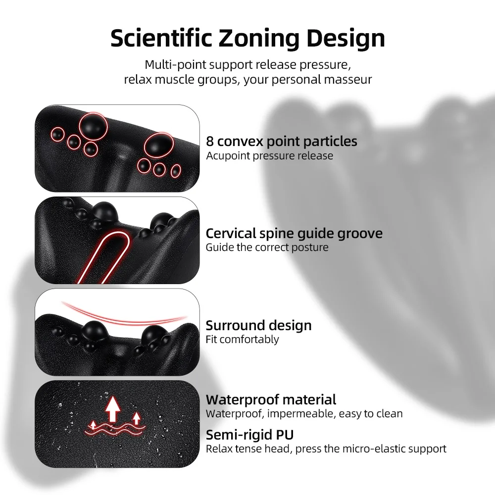 Iliopsoas Muscle Massage Pillow Core Gravity Point Massage Cervical Shoulder Fishtail PU Vertebrae Spine Prosthesis Massage Tool