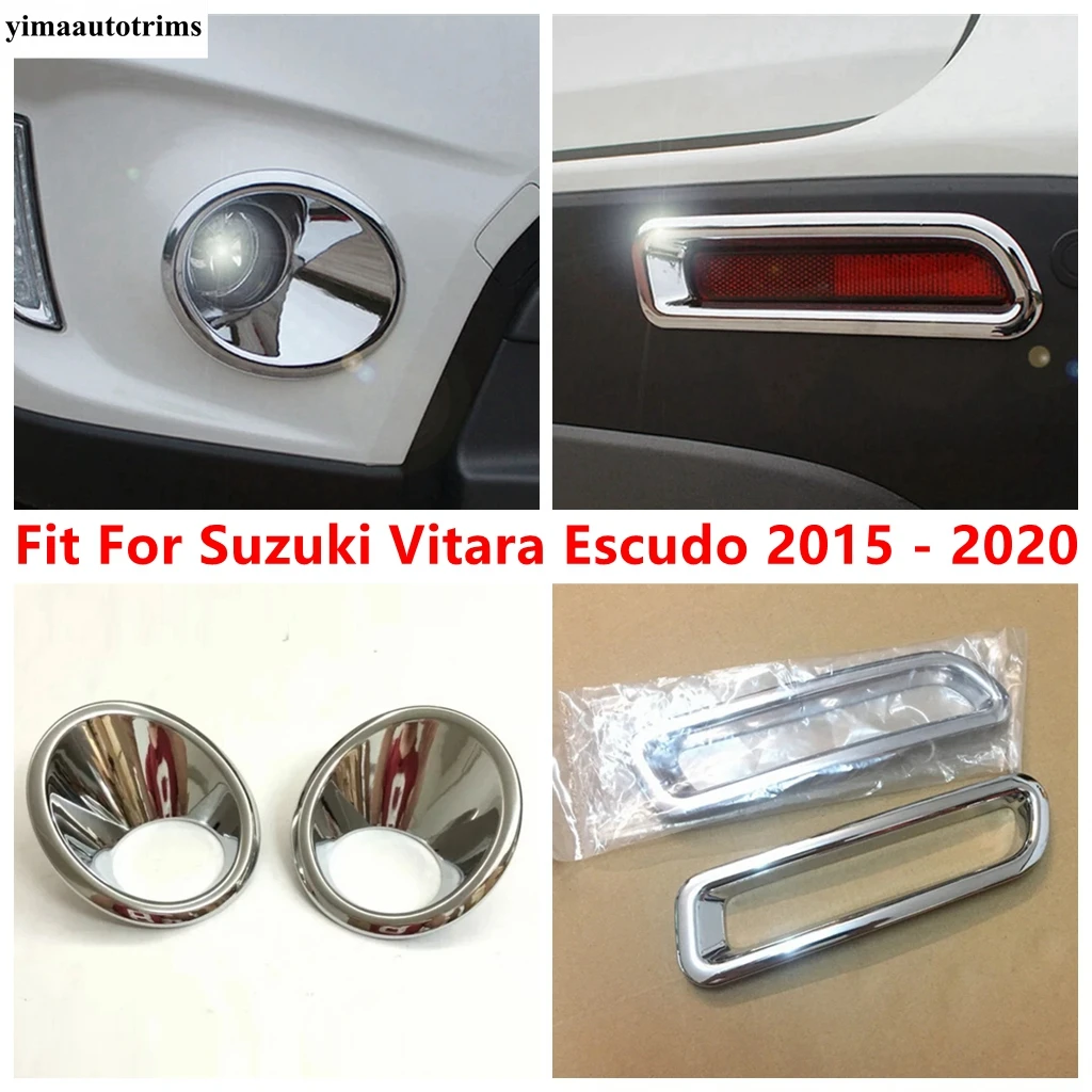 

Car Front Rear Fog Lights Lamps Eyelid Eyebrow Decoration Cover Trim For Suzuki Vitara Escudo 2015 - 2020 ABS Chrome Accessories
