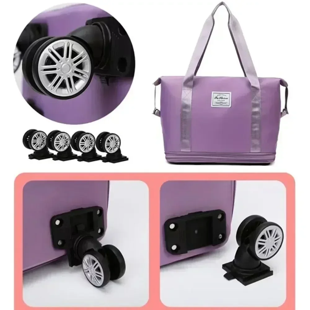 Universal wheel expandable luggage Large capacity dry and wet separation storage travel fitness bag lightweight luggage