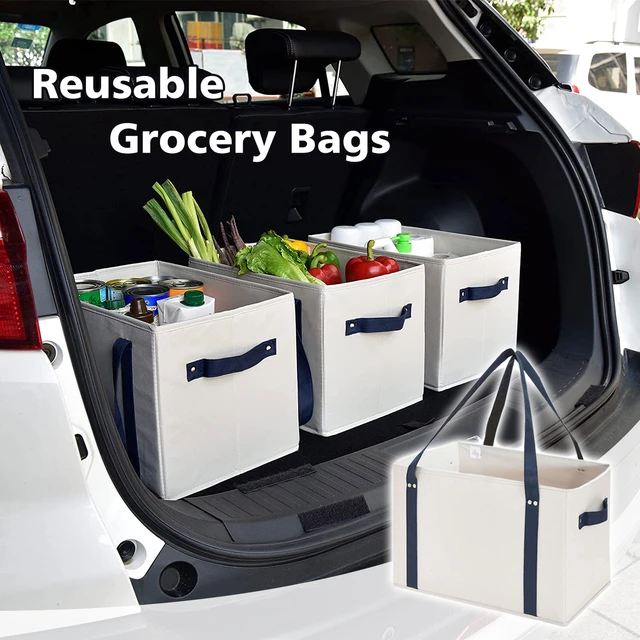 Grocery Bags Collapsible Shopping Bag Car Trunk Organizer Storage Organizer  Tidy Canvas Beach Bags Japanese Style