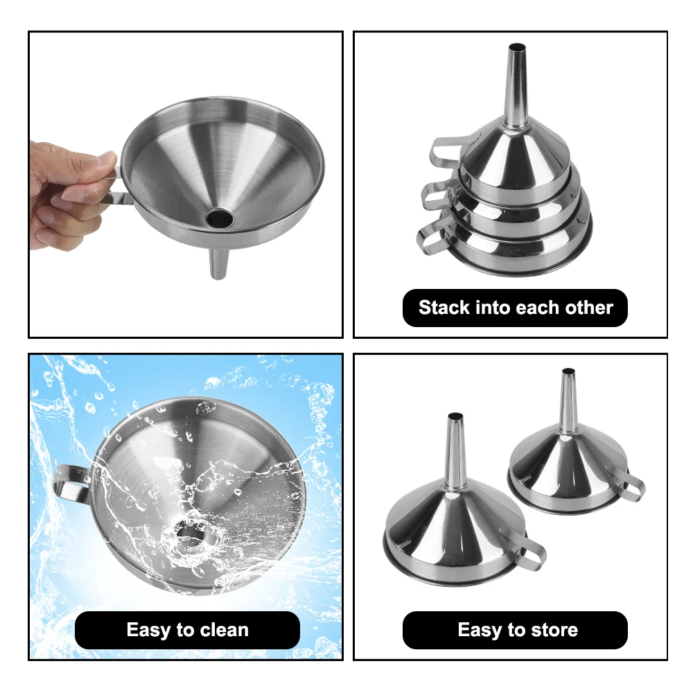 Metal Funnel For Canning Kitchen Tools Kitchen Accessories Wide Mouth Funnels Bar Wine Beer Oil Flask Funnel